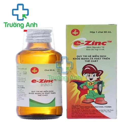 E-Zinc 60ml - Siro điều trị tiêu chảy cấp, nhiễm trùng da và hô hấp