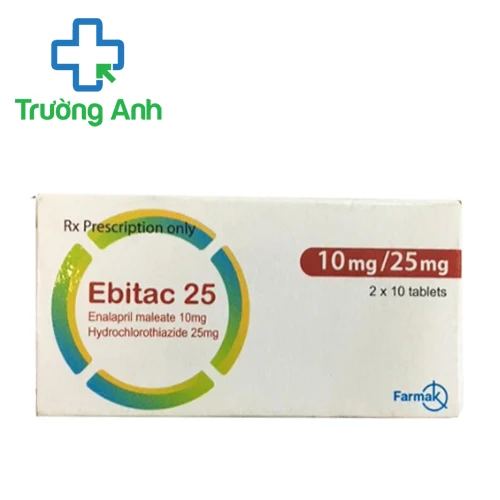 Ebitac 25 - Điều trị cao huyết áp, suy tim sung huyết
