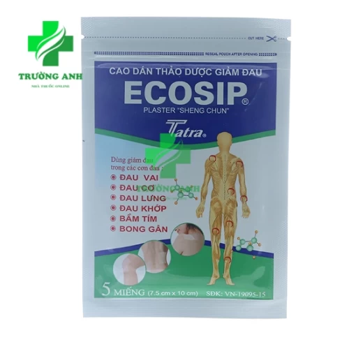 Cao dán Ecosip thảo dược - Giúp giảm mỏi cơ, đau nhức hiệu quả