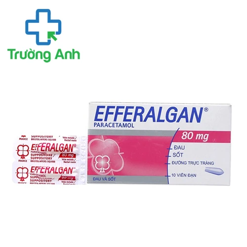 Efferalgan 80mg (viên đặt) - Thuốc giảm đau, hạ sốt cho trẻ nhỏ