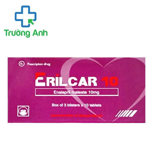Erilcar 10 Pymepharco - Điều trị tăng huyết áp vô căn, suy tim