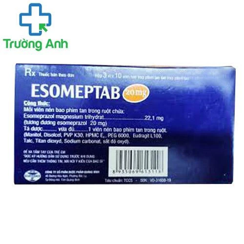 Esomeptab 20mg - Thuốc điều trị trào ngược dạ dày thực quản
