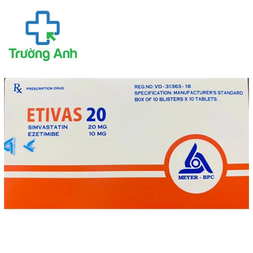 Etivas 20 - Điều trị tăng cholesterol máu nguyên phát