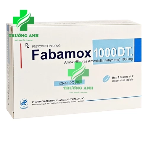 Fabamox 1000 DT Pharbaco - Thuốc điều trị nhiễm khuẩn
