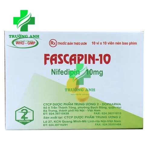 Fascapin-10 - Thuốc điều trị tăng huyết áp, đau thắt ngực hiệu quả