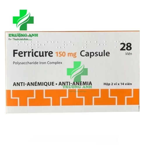 Ferricure 150mg Capsule - Điều trị thiếu sắt, thiếu máu của Bỉ