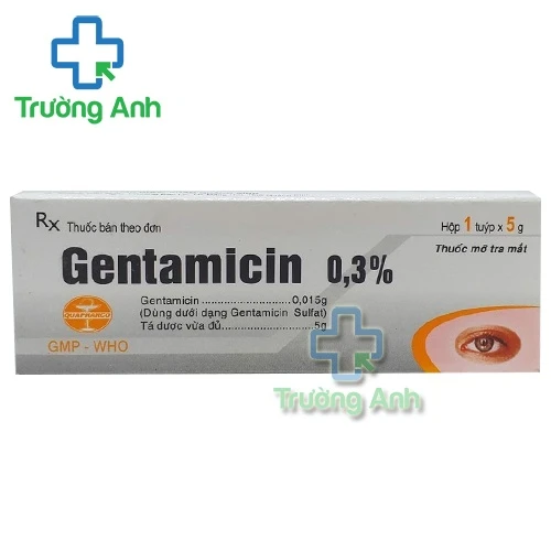Gentamicin 0,3% Quapharco - Thuốc mỡ tra mắt, điều trị viêm giác mạc