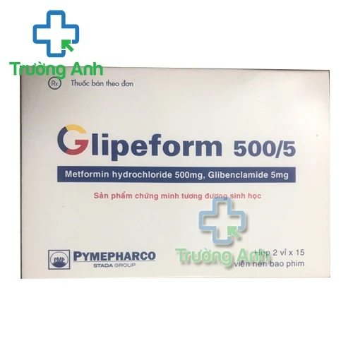 Glipeform 500/5 Pymepharco - Điều trị đái tháo đường typ II