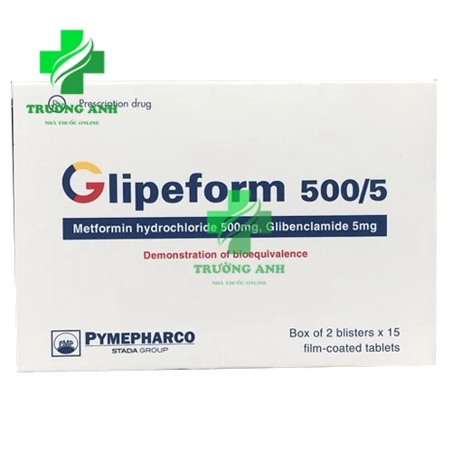 Glipeform 500/5 Pymepharco - Điều trị đái tháo đường typ II