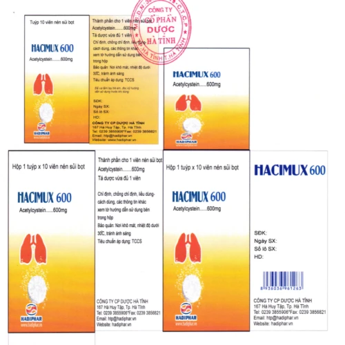 Hacimux 600 - Thuốc điều trị viêm phế quản, viêm phổi hiệu quả