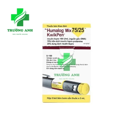 Humalog Mix 75/25 Kwikpen - Bút tiêm tiểu đường của Mỹ