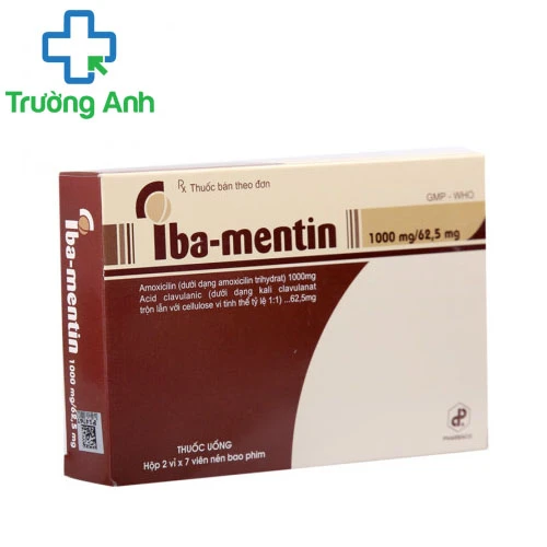 Iba-Mentin 1000mg/ 62,5mg - Thuốc điều trị nhiễm khuẩn đường hô hấp trên