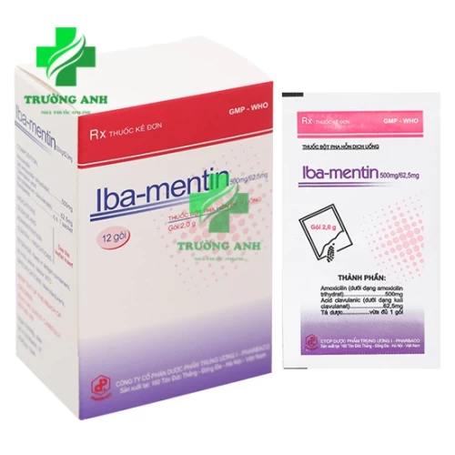 Iba-mentin 250mg/31,25mg - Thuốc điều trị nhiễm khuẩn của Pharbaco
