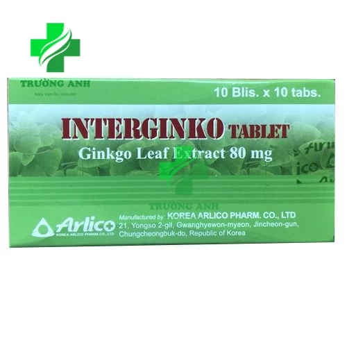 Interginko Tab 80mg Arlico Pharm - Thuốc điều trị rối loạn tuần hoàn máu não