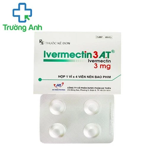 Ivermectin 3mg A.T - Thuốc điều trị nhiễm trùng giun ký sinh hiệu quả