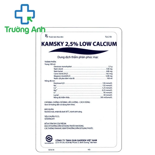 Kamsky 2,5% - Low Calcium - Thuốc điều trị thẩm phân phúc mạc ngoại trú