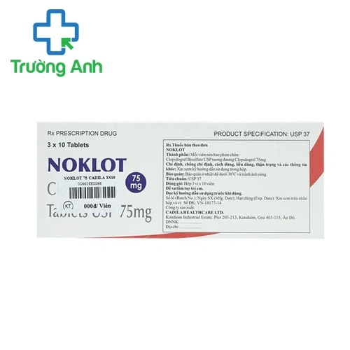 Noklot 75mg - Thuốc điều trị nhồi máu cơ tim, đột quỵ 