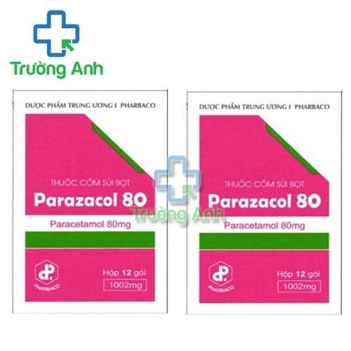 Parazacol 80 Pharbaco - Cốm sủi hạ sốt, giảm đau từ nhẹ đến vừa