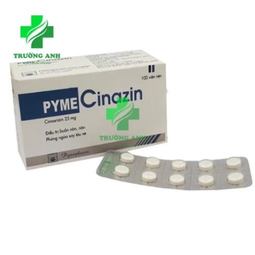 Pyme Cinazin 25mg Pymepharco - Phòng ngừa và điều trị sau tàu xe