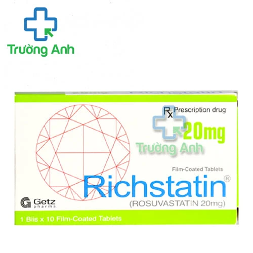 Richstatin 20mg Getz Pharma - Thuốc làm giảm Cholesterol