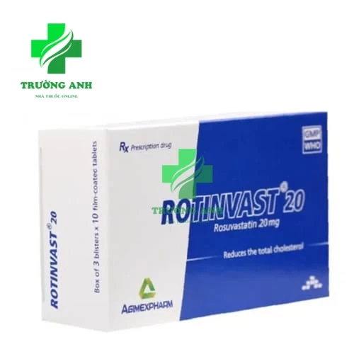 Rotinvast 20 - Thuốc điều trị tăng mỡ máu của Agimexpharm