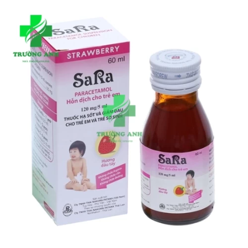 Sara 120mg/5ml (hương dâu) - Thuốc giảm đau hạ sốt hiệu quả