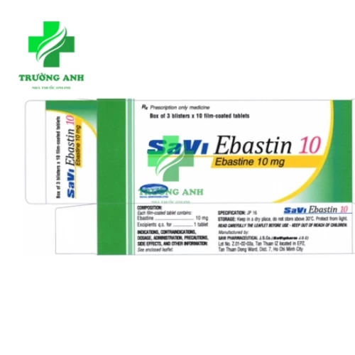 SaVi Ebastin 10 - Điều trị viêm mũi dị ứng, mề đay hiệu quả