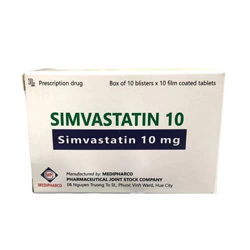 Simvastatin 10 Medipharco - Thuốc điều trị tăng cholesterol