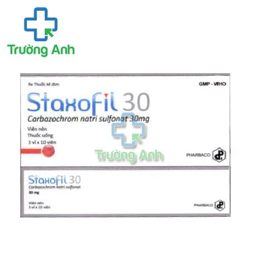 Staxofil 30 Pharbaco - Thuốc điều trị xuất huyết, cầm máu hiệu quả