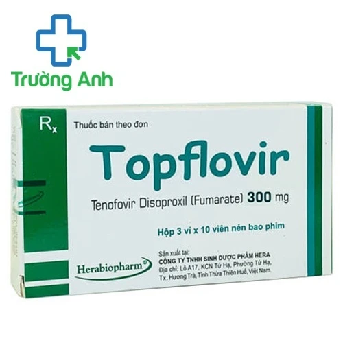 Topflovir 300mg Hera - Thuốc điều trị HIV tuýp 1 và viêm gan B