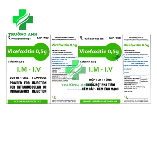 Vicefoxitin 0,5g VCP - Thuốc điều trị nhiễm khuẩn hiệu quả