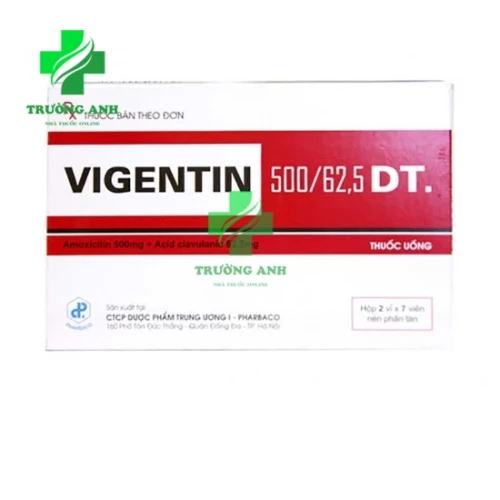 Vigentin 500/62,5 DT. Pharbaco - Thuốc điều trị bệnh nhiễm khuẩn