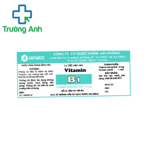 Vitamin B1 10mg Haipharco - Điều trị và phòng bệnh thiếu Thiamin
