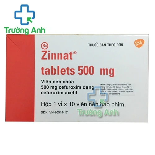 Zinnat Tab 500mg - Thuốc điều trị nhiễm khuẩn hiệu quả của Anh