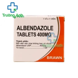 Albendazole Tablets 400mg Brawn - Thuốc điều trị giun, sán của Ấn Độ