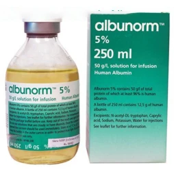 Albunorm 5% 50g/l 250ml- Thuốc làm giảm Albumin huyết nặng của Áo