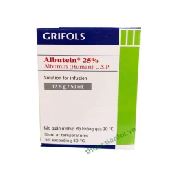 Albutein 25% 50ml Grifols  - Thuốc điều trị sốc giảm thể tích của Mỹ