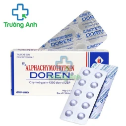 Alphachymotrypsin Doren 4200IU Domesco - Thuốc điều trị phù nề chấn thương