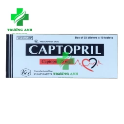 Captopril 25mg Khapharco - Thuốc điều trị tăng huyết áp của Khapharco