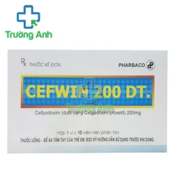 Cefwin 200 DT Pharbaco - Thuốc điều trị nhiễm khuẩn hiệu quả