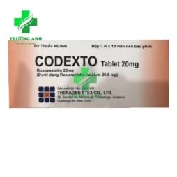 Codexto tablet 20mg - Thuốc điều trị tăng Cholesterol trong máu