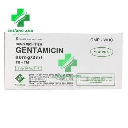 Gentamicin 80mg/2ml Vidipha - Thuốc điều trị nhiễm khuẩn hiệu quả (10 hộp)