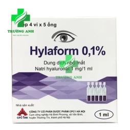 Hylaform 0,1% 10ml CPC1HN - Thuốc nhỏ mắt giảm khô mắt