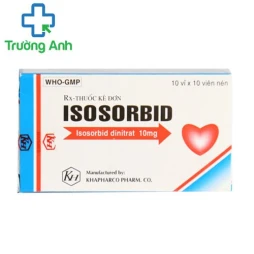 Isosorbid 10mg Khapharco - Thuốc điều trị đau thắt ngực hiệu quả