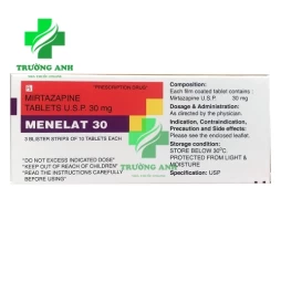 Menelat 30 - Điều trị rối loạn trầm cảm chủ yếu hiệu quả của Ấn Độ