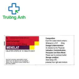 Menelat 45mg - Thuốc điều trị bệnh trầm cảm của Torrent