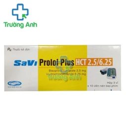 SaviProlol Plus HCT 2.5/6.25 - Thuốc điều trị tăng huyết áp Savipharm