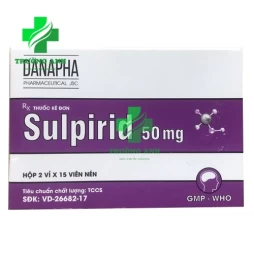 Sulpirid 50mg Danapha - Thuốc điều trị chứng lo âu ở người lớn (10 hộp)