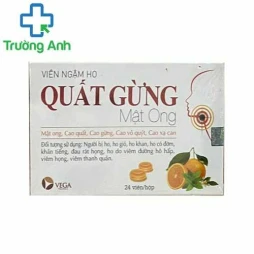 Viên ngậm ho Quất gừng mật ong Vega - Giảm ho, long đờm hiệu quả