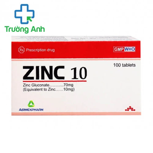 ZinC 10mg Agimexpharm - Rối loạn đường tiêu hóa, biếng ăn, ăn không tiêu